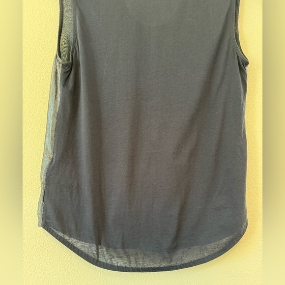 J.Crew Metallic Front Silk Blend Curved Hem Scoop Neck Blue Sleeveless Top Small - Picture 11 of 14